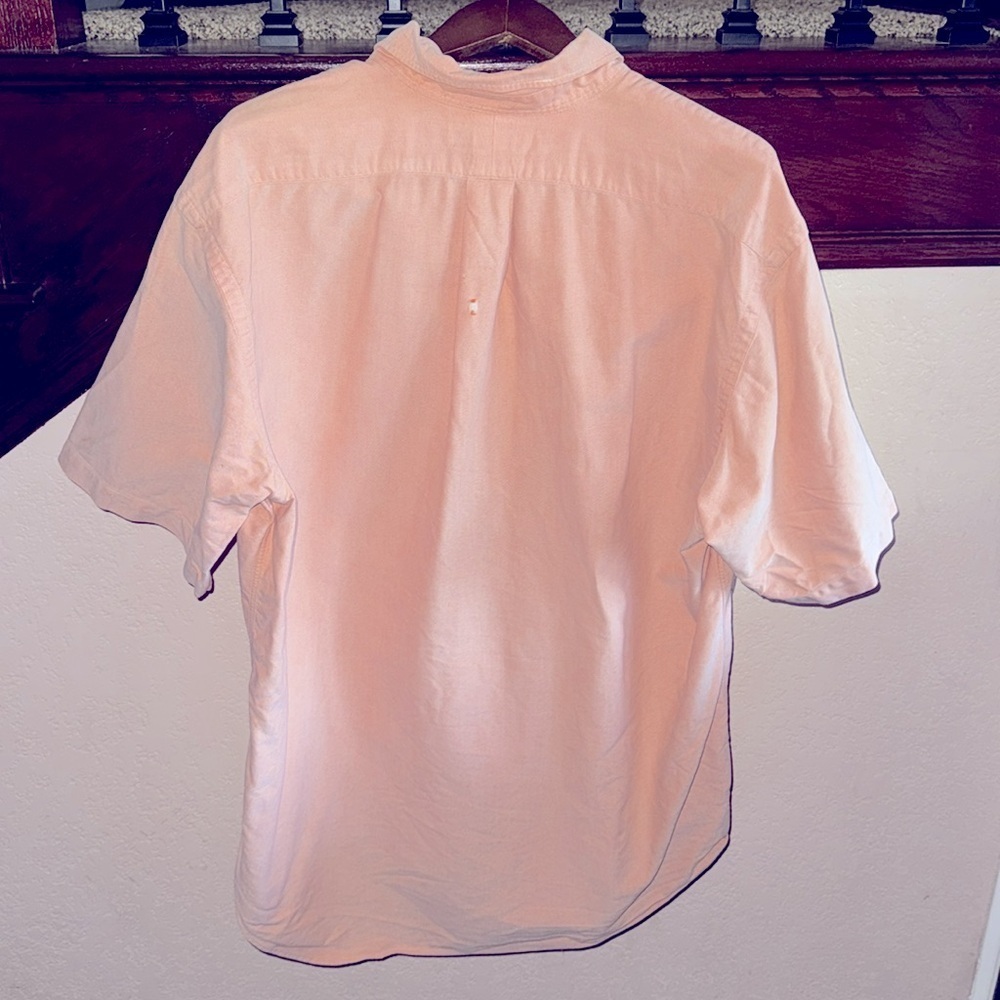 Ralph Lauren Men’s Large Blairs 100% Cotton Peach Preppy Short Sleeve Shirt - Picture 3 of 8